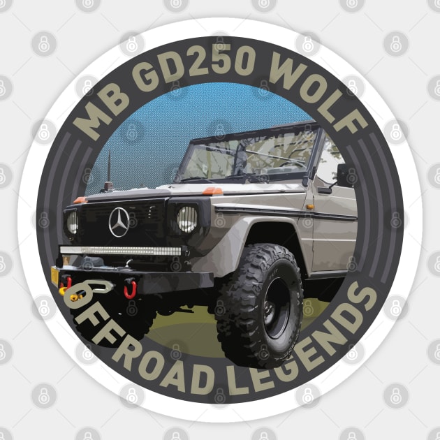 4x4 Offroad Legends: Mercedes-Benz G-klasse GD 250 Wolf Cabrio Sticker by OFFROAD-DESIGNS